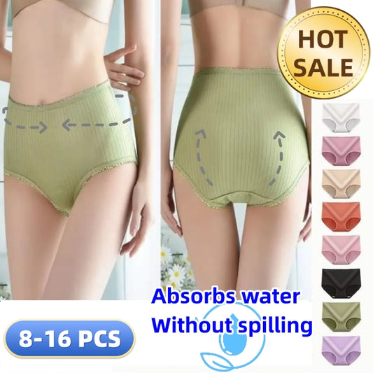 Damska bielizna plus size, wodoodporna, antybakteryjna, z wysokim stanem