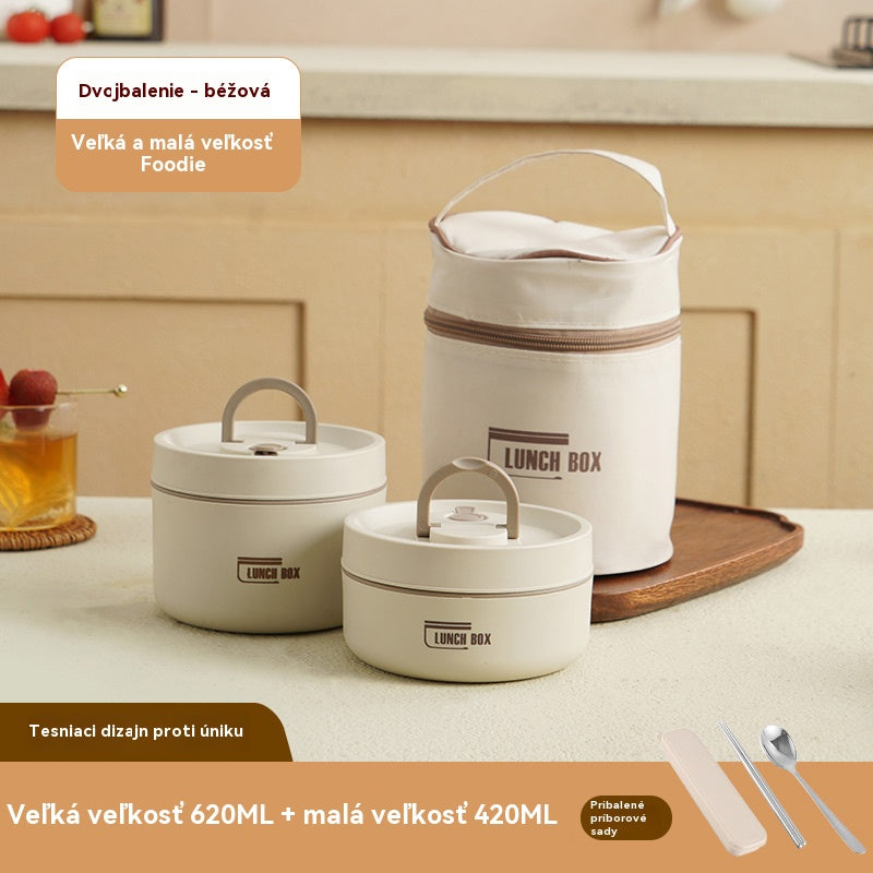 Termoska z nehrdzavejúcej ocele 304, viacvrstvová prenosná desiata, možno vložiť do mikrovlnnej rúry