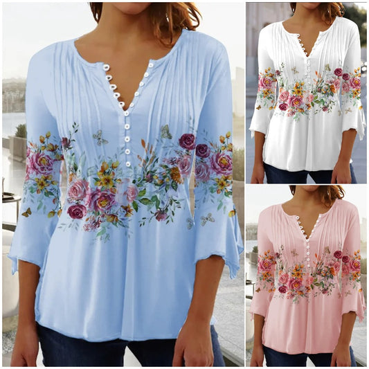 【S-5XL】 Módne dámske tričko s výstrihom do V