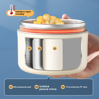 Termoska z nehrdzavejúcej ocele 304, viacvrstvová prenosná desiata, možno vložiť do mikrovlnnej rúry