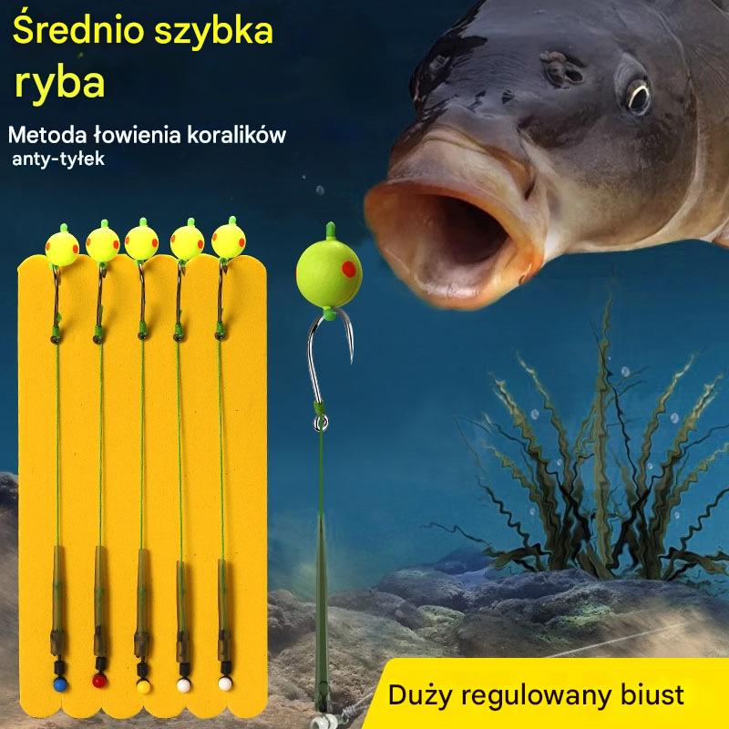 🎣🐟Zestaw żyłek anty-dennych, haczyk wędkarski z pływającymi koralikami